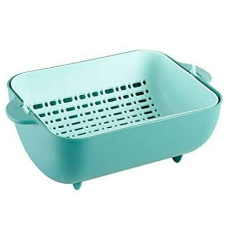 

Kitchen Strainer/Colander Bowl Sets 2-In-1 Multifunction Plastic Washing Bowl and Strainer Space-Saver(1 Pcs)