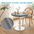 thumbnail image 5 of TOPCHANCES Fitted Round PVC Tablecloth 35 Inch, Waterproof Oil-Proof Vinyl Table Cover for Kitchen Dinning Room Picnic Holiday Party Decoration (Gray), 5 of 13