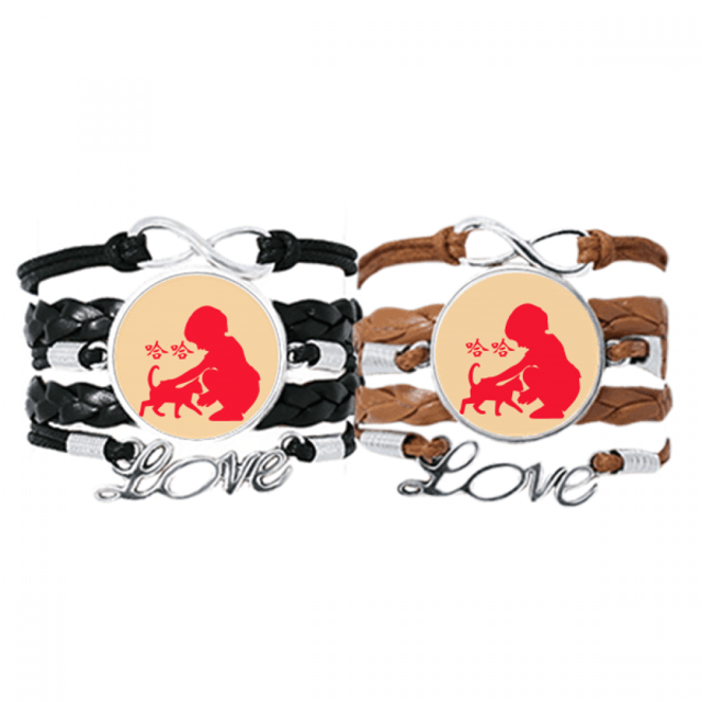 Que los niños se diviertan. Pulsera pareja de cuerdas de cuero Unbranded M