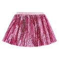 thumbnail image 3 of Sequins Skirts for Girls Trendy Sparkly Elastic High Waisted with Lining Shorts Toddlers Kids Shiny Solid Dance Party A-Line Mini Skirt 2-12Y, 3 of 3