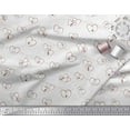 thumbnail image 2 of Soimoi Red polyester Crepe Fabric Fashion Accessories & Heart Print Fabric by Yard 52 Inch Wide, 2 of 3