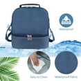 thumbnail image 4 of Insulated Lunch Bags for Women Men with Adjustable Shoulder Strap,AILKIN Large Lunch Box Tote Leakproof Cooler Reusable Double Deck Thermal Lunch Bags for Women,Adults,Work,Picnic,Dark Blue, 4 of 7