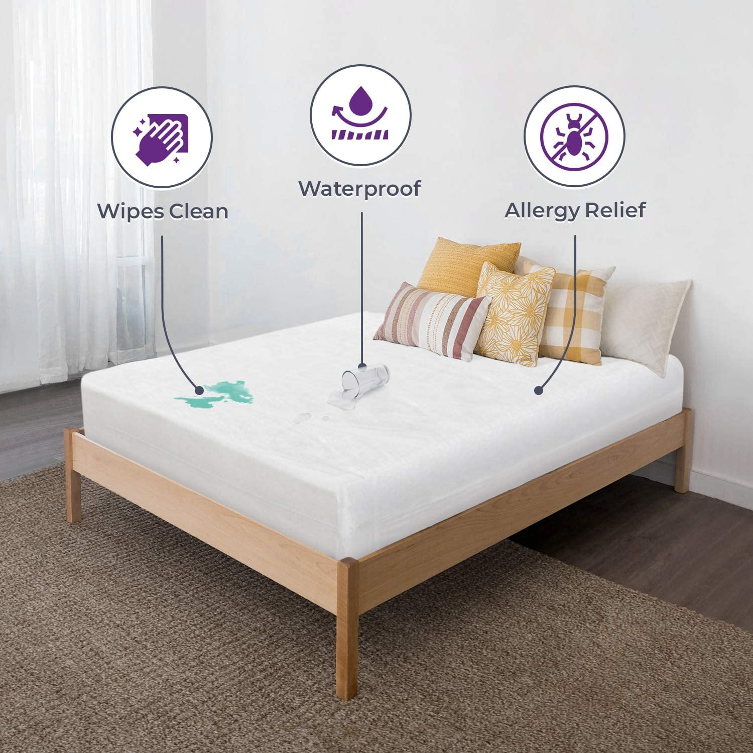 SOFT VINYL MATTRESS COVER PLASTIC PROTECTOR-COMES IN ALL SIZES-SLEEP IN SAFETYxx 