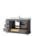 thumbnail image 3 of Wyndham Collection 60" Square-Sink Wood Single Bathroom Vanity in Gray, 3 of 3