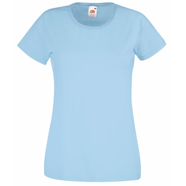 Fruit Of The Loom- Camiseta de manga corta Valueweight para mujer (Paquete de 5) (Azul cielo)