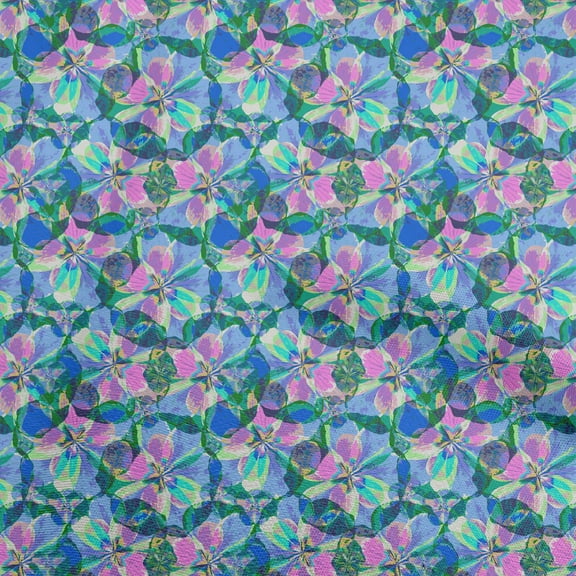 oneOone Polyester Spandex Medium Blue Fabric Abstract Quilting Supplies Print Sewing Fabric By The Yard 56 Inch Wide
