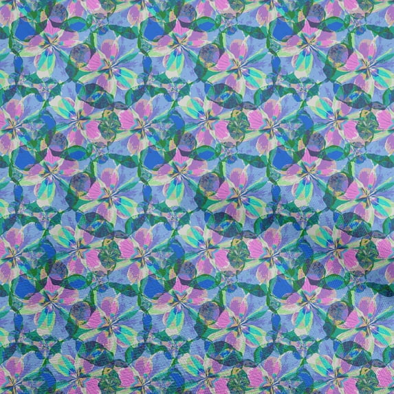 oneOone Polyester Spandex Medium Blue Fabric Abstract Quilting Supplies Print Sewing Fabric By The Yard 56 Inch Wide