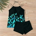 thumbnail image 6 of QQAMB Tankini Swimsuits Two Piece Tummy Control Bathing Suits Blouson Swim Tank Top with Boy Shorts Multicolor M, 6 of 7