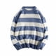 thumbnail image 5 of Suéter de cuello redondo a rayas para hombre, estilo invernal, suéter de punto holgado, suéter informal de estilo moderno, 5 of 5