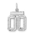 thumbnail image 4 of 925 Sterling Silver Small Diamond-cut #00 Charm Pendant, 4 of 5