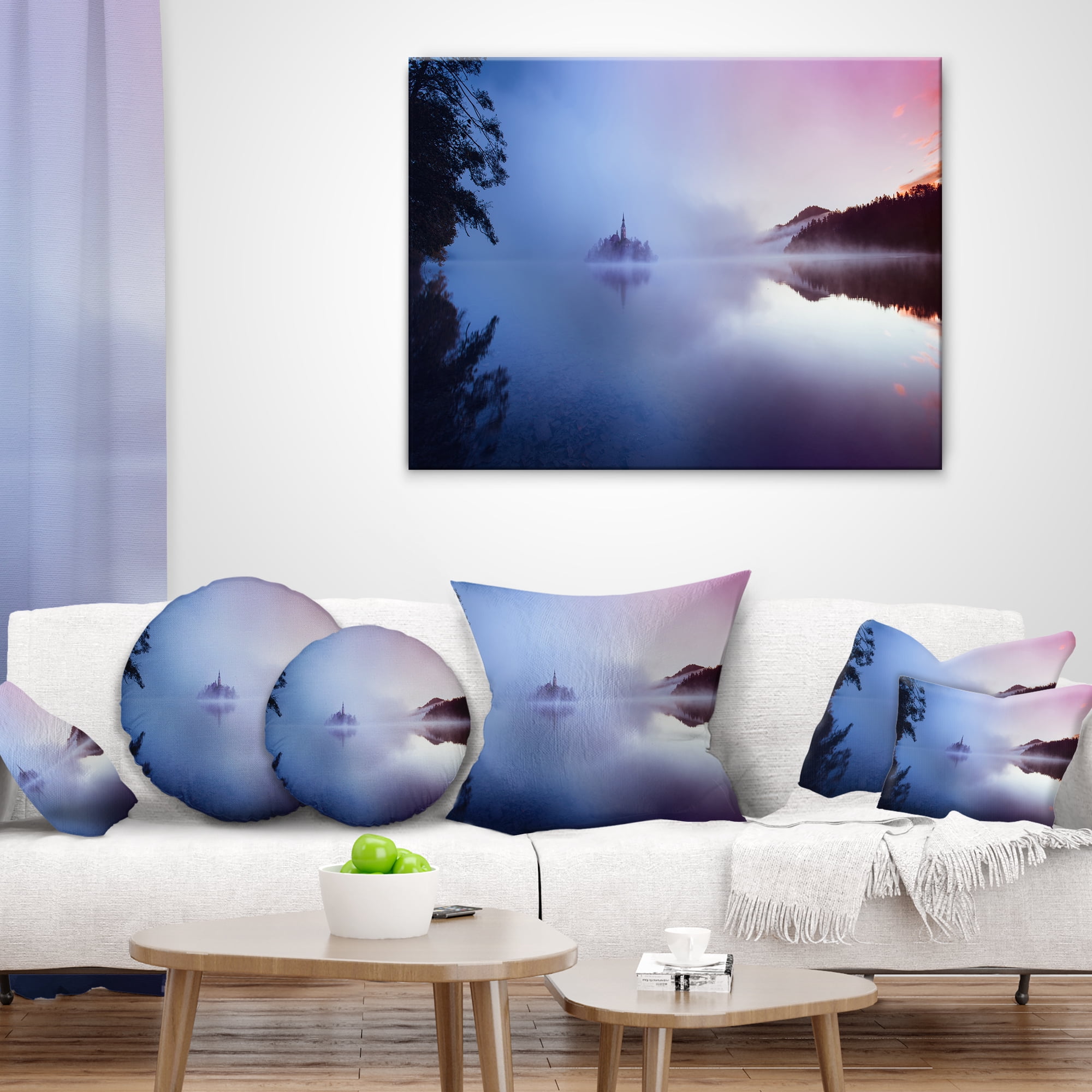 Designart 12" x 20" Multi-color Polyester Throw Pillow