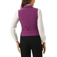 thumbnail image 4 of INSPIRE CHIC Women's Suit Vest Double Breasted Business Lapel Dressy Waistcoat Vest XL Dark Purple, 4 of 7