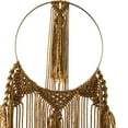 thumbnail image 6 of DecMode Brown Fabric Intricately Weaved Macrame Wall Decor with Beaded Fringe Tassels, 6 of 9