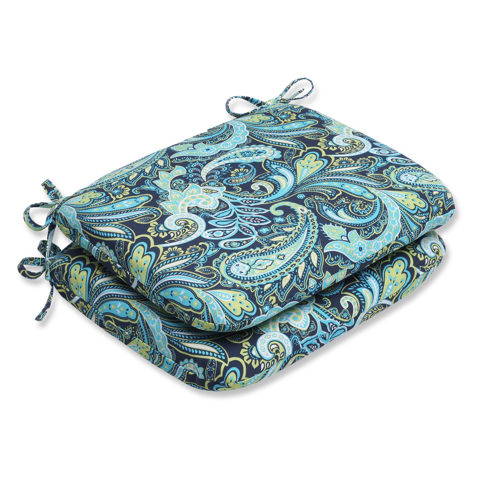 papaya paisley seat cushion