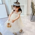 thumbnail image 2 of Fsqjgq Baby Girl Clothes Girls Boho Dress Cute Toddler Girl Spring Outfits Beige Toddler Children Party Girls Summer Sleeveless Flower Print Dress Casual Dress for Girls 120, 2 of 7