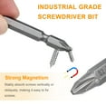 thumbnail image 4 of Uxcell 2pcs Bit de destornillador magnético de doble extremo 6mm PH2/SL6 1.5" Longitud 1/4" Hex Shank S2 Acero Phillips Cruzado Ranurado Plano, Gris, 4 of 7