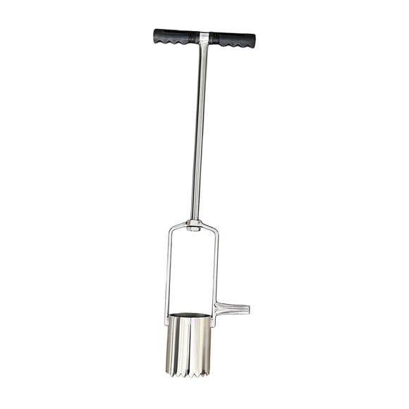Herramienta para plantar bulbos, base dentada, muestreador de suelo, fácil de operar, extractor de césped, largo 63 cm x 11 cm