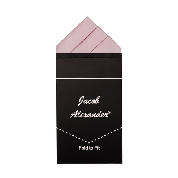 Jacob Alexander Men's Pre-Folded Triangles Pocket Square Handkerchief Hanky - Bridal Pink