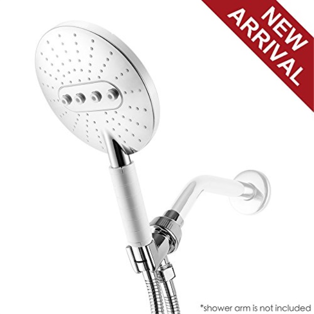 LORDEAR Vintage Unique Handicap Hand Held Rain Shower Head with Handheld Polished Chrome