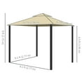 thumbnail image 3 of Outsunny 10' x 10' 2-Tier Patio Gazebo with Mesh Sidewalls, Beige, 3 of 10
