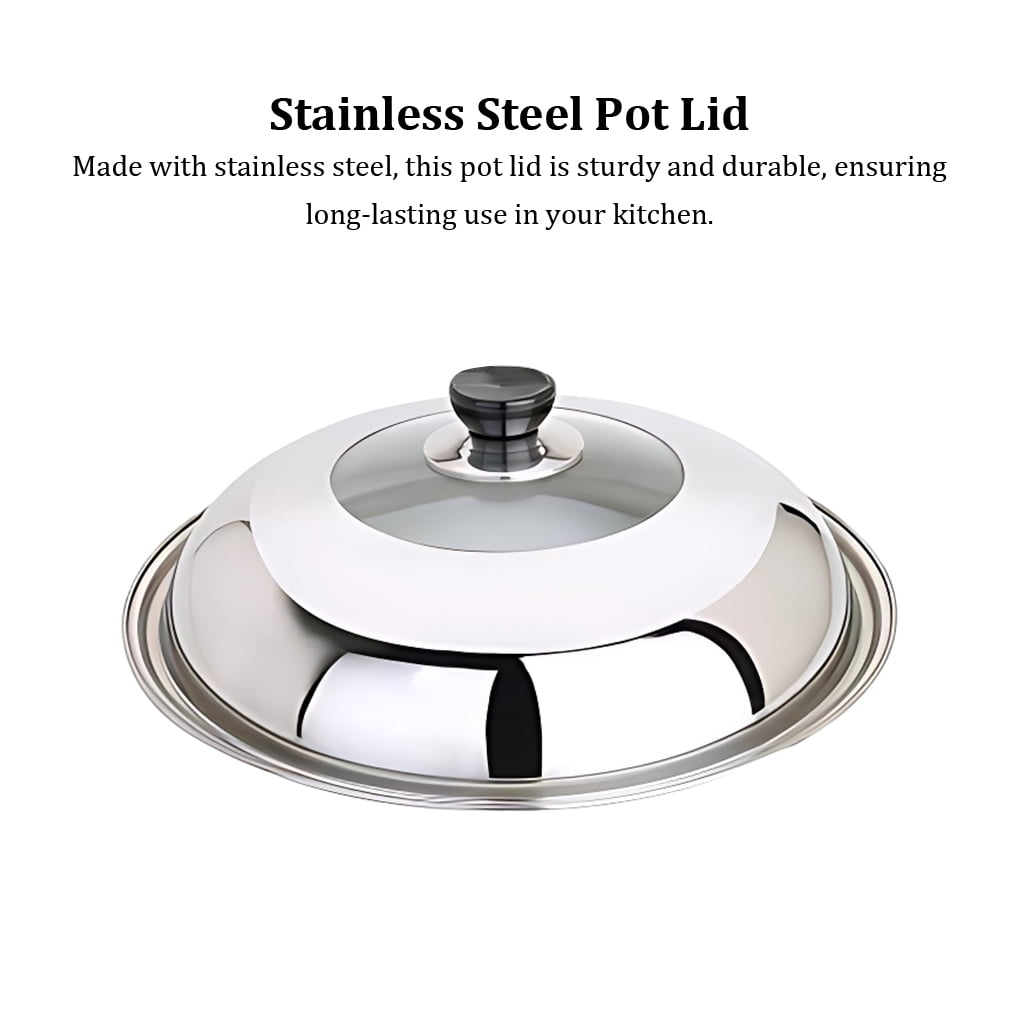 Becaristey Visible Stainless Steel Pot Lid Multi functional And Durable Made With Stainless Steel 1Set