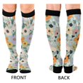 thumbnail image 4 of FORMRS Womens Knee High Socks Casual Long Thick Travel Daily Wear, 2 Pairs, Green Floral Pattern, 4 of 6