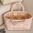 thumbnail image 4 of Yucurem Boho Fabric Storage Basket with Handles, Portable Quilted Baskets for Storages, Foldable Floral Laundry Organizer Bin for Home Picnic Shopping Travel, 8.86"x4.92"x4.92", 4 of 7