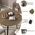 thumbnail image 2 of PAPROOS 35" Round Dining Table for 4, Kitchen Table, Dining Room Table with Thickened Wooden Tabletop and Metal Legs, Small Dining Table for kitchen, Breakfast Nook, Brown (only table), 2 of 9