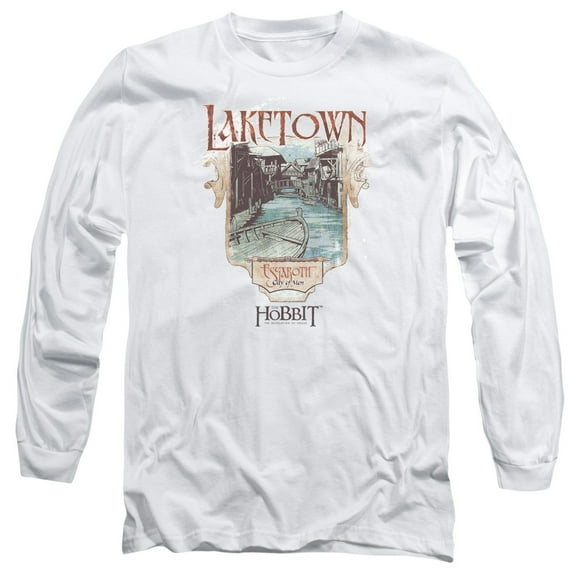 Hobbitlaketown Long Sleeve Adult 18/1 T-Shirt  White