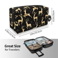thumbnail image 4 of Goofa Christmas Gold Deers Printed Toiletry Bag with Handle,Large Capacity Travel Makeup Cosmetic Bag for Women, Carry on Airport Airline Compliant Bag, 4 of 9