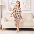 thumbnail image 6 of FORMRS Kids Short Sleeve Top and Pants Pajama Set Unisex Satin 2-Piece Sleepwear, Sizes 13-14Y, Fall Acorns Pattern, 6 of 8