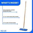 thumbnail image 6 of Tidy Tools Dust Mop for Floors, 12 Inch Cotton Head, Wood Mop Handle, Blue, 6 of 8