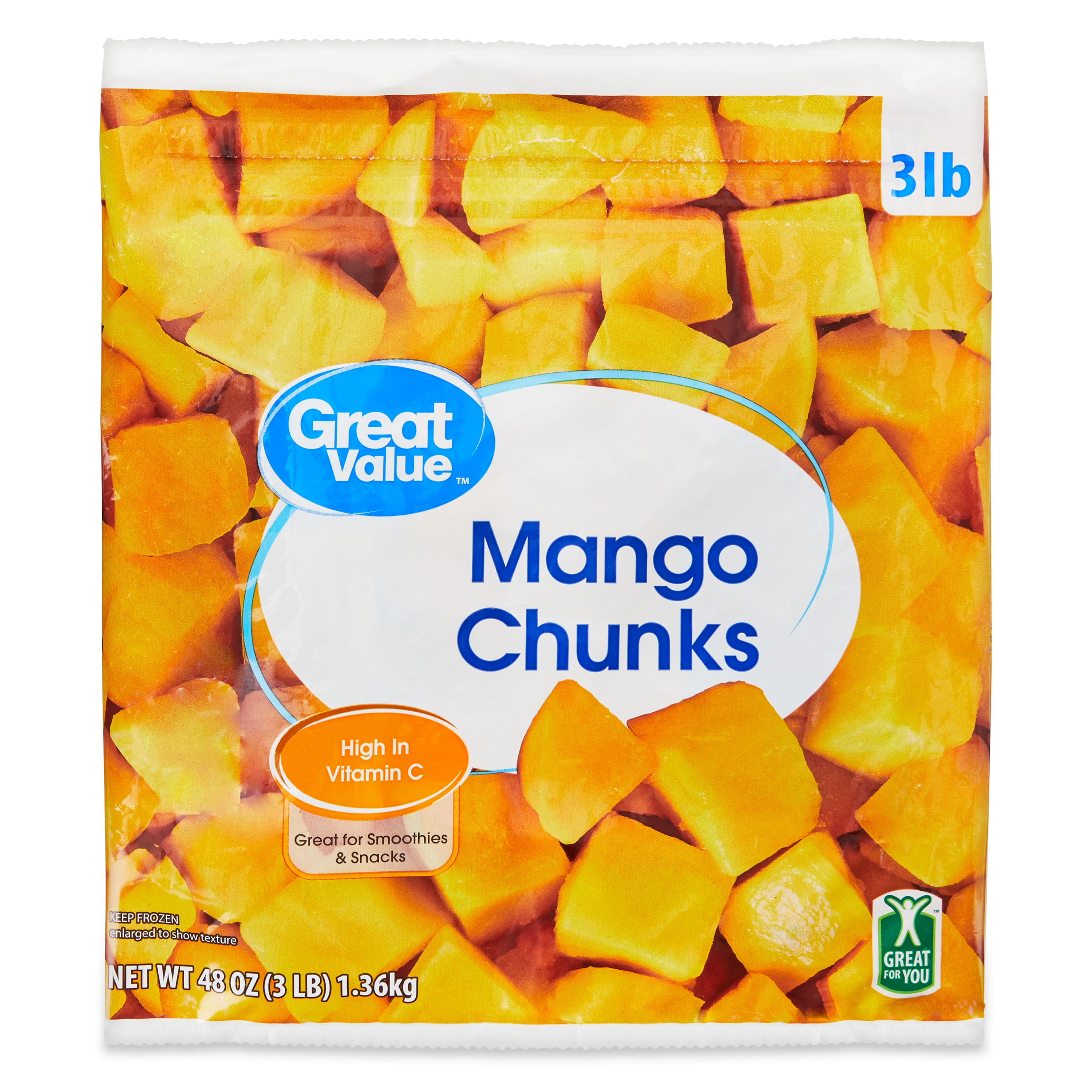 Great Value Mango Chunks, Frozen, 48 oz