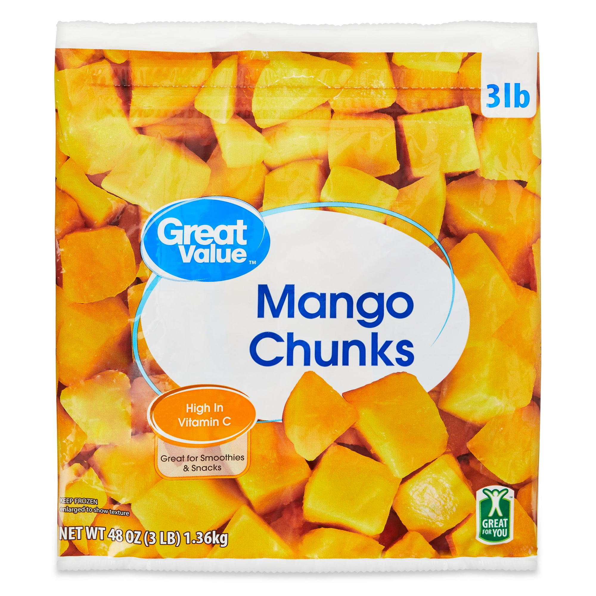 Great Value Mango Chunks, 48 oz (Frozen)