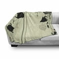 thumbnail image 2 of Antique Soft Flannel Fleece Throw Blanket, Vintage Tea Party Diamond Forks Spoons Cups Leaves Tree Branch Art, Cozy Plush for Indoor and Outdoor Use, 60" x 80", Avocado Green Black, by Ambesonne, 2 of 5