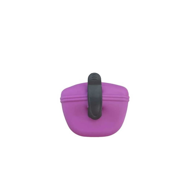 Greeniant Bolsa de silicona para aperitivos de mascotas, portátil, reutilizable, Flexible, recargable, para entrenamiento al aire libre, bolsa de Suministros para perros Rosado morado Greeniant PT004400-10