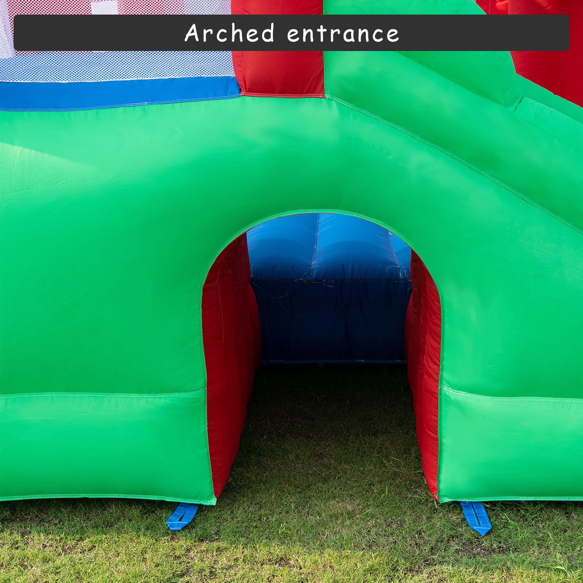 costway inflatable moonwalk slide bounce house with storage bag