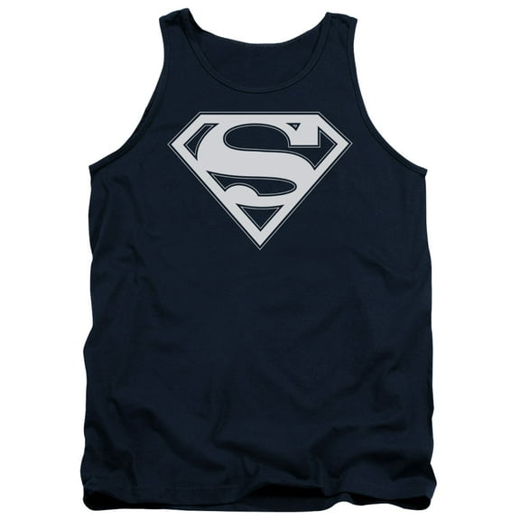 Superman Navy & White Shield Adult Tank Top Navy