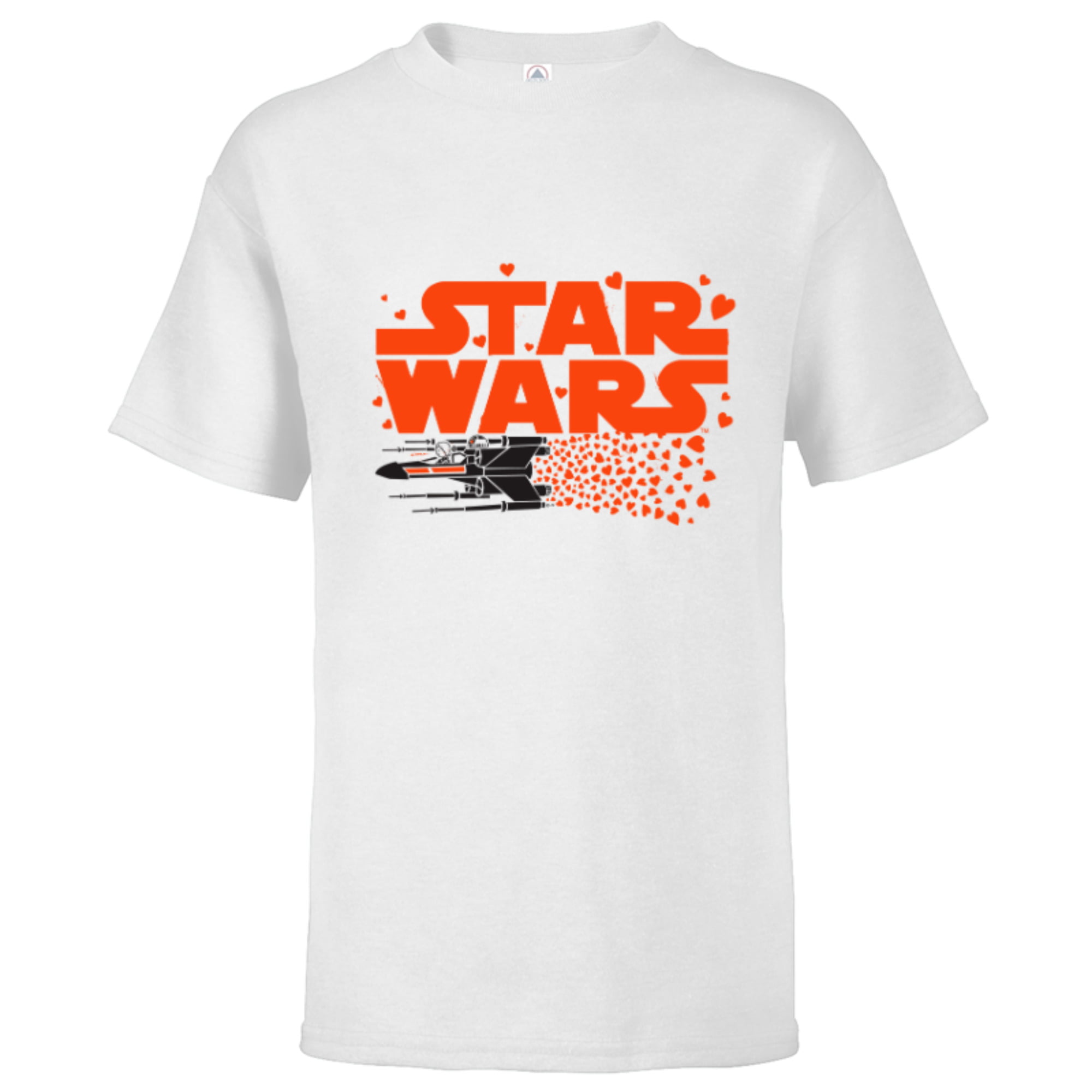 toediening oppakken Dagelijks Star Wars Logo X-Wing Luke Skywalker R2-D2 Splatter Hearts - Short Sleeve T- Shirt for Kids - Customized-Soft Pink - Walmart.com
