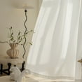 thumbnail image 5 of Hxlamzoo Premium Polyester Fabric Embroidered Sheer Curtains 110 Inches Length Grommet Light Filtering White Window Drapes, Sewn Pocket on the Bottom, for Living Room and Bedroom, 5 of 8