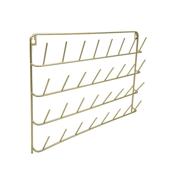 yotijay 32 Spools Sewing Thread Rack, Seperator Gold Accessories Iron Wall Hanger Bobbin