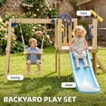 thumbnail image 4 of Outsunny Wooden Kids Swing Set with Swing Seat, Ages 18-48 Months, Natural, 4 of 10