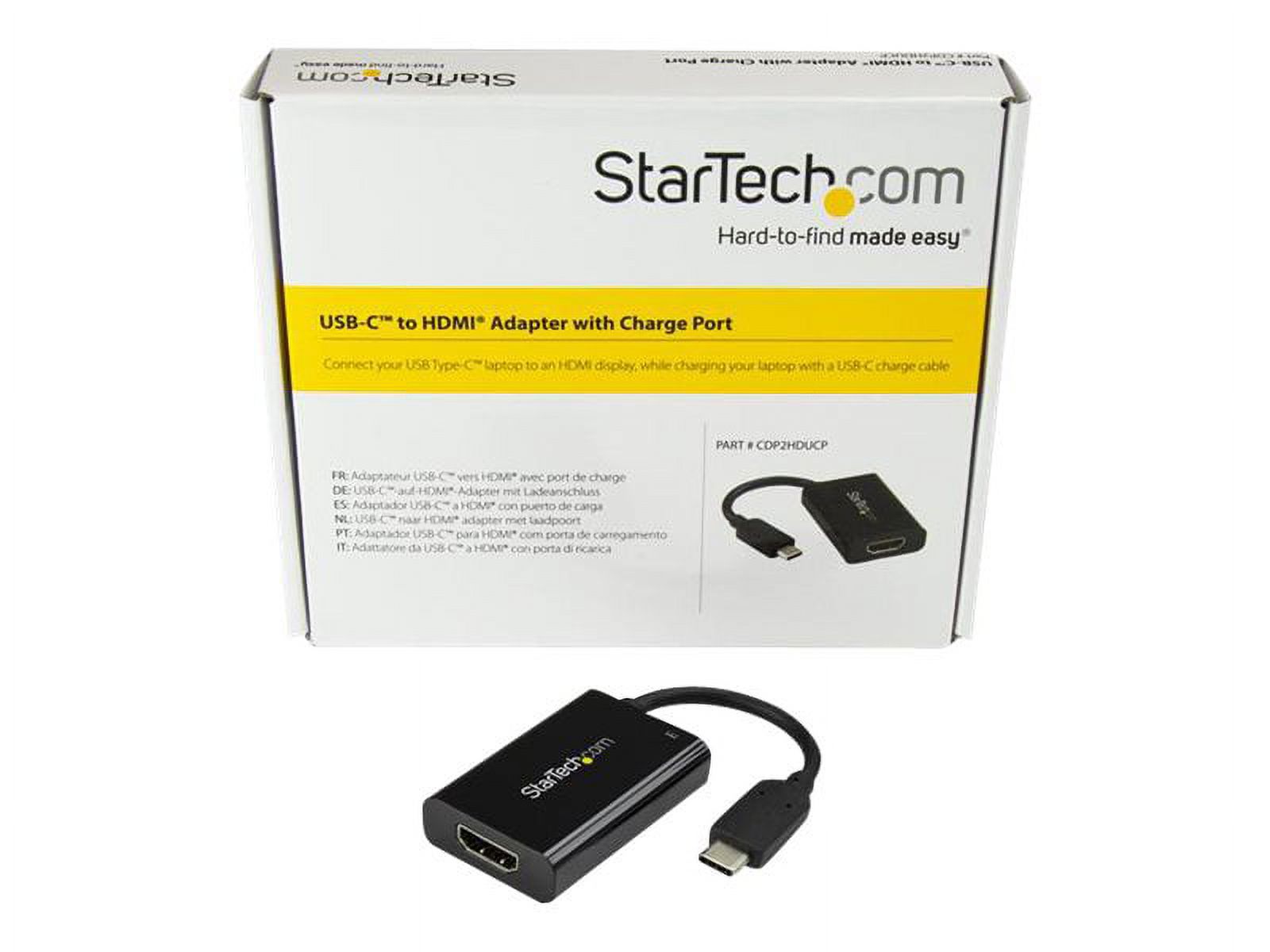 StarTech.com CDP2HDUCP USB-C to HDMI Adapter - 4K 60Hz - Thunderbolt 3 Compatible - with Power Delivery (USB PD) - USB C Adapter Converter - image 2 of 6