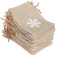 thumbnail image 4 of 25 bolsas con cordón de lino con estampado de nieve, bolsa de regalo para Navidad, bodas, fiestas, manualidades DIY, 4 of 15