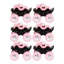 LOLIPPYY 6pcs Friction Powered Off-Road Cars Pink Plastic Push Go Cars for Birthday Party