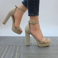 thumbnail image 3 of COM STAR Women’s Platform Block Heel Sandals Ankle Strap Open Toe High Heel Sandals Fashion Chunky Heel Dress Sandals for Party, Wedding, Evening and Summer Wear, 3 of 8
