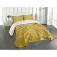 thumbnail image 3 of Ambesonne Yellow and Blue Quilted Bedspread Set 3 Pcs, Aspen Trees, Queen Size, Yellow, 3 of 5