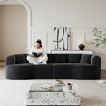 thumbnail image 7 of Kadyn 106.3" Compressed Convertible Sofa with 6 Pillows and Luxury Corduroy Four-Seater, Couch with Deep Seat Design for Living Room, Bedroom, Black, 7 of 7