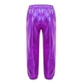 thumbnail image 3 of iiniim Kids Girls Shiny Metallic Jogger Dance Harem Pants Gymnastics Athletic Leggings Hip Hop Street Dancewear Purple 12, 3 of 7