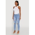thumbnail image 3 of Womens WAX Mid Rise Distressed Jeans, 3 of 5
